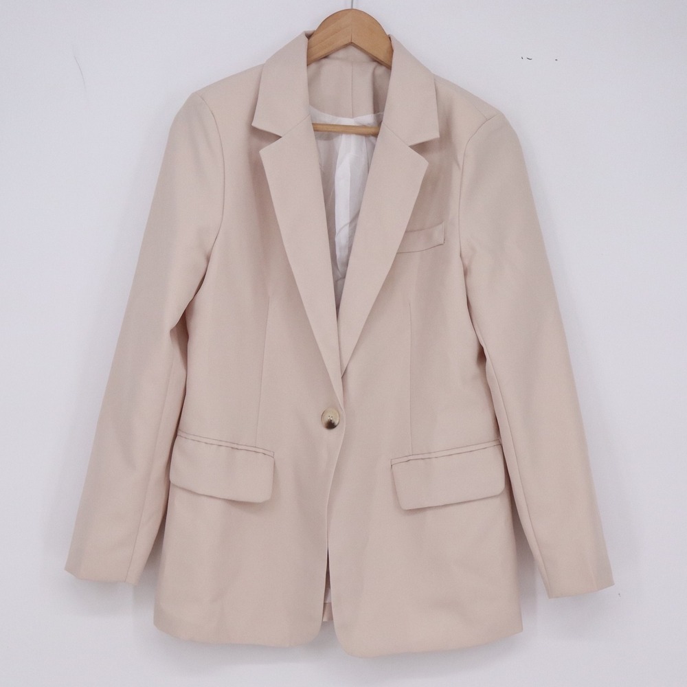 Unbranded Blazer Womens M Single Button Blush Pink Notched Lapel Excellent